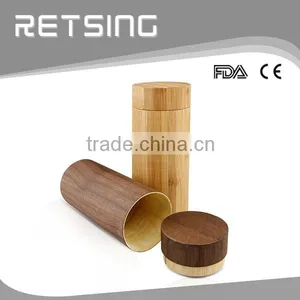 Bamboo Material Cylinder Sunglass Case Walnut Wood thumbnail-6