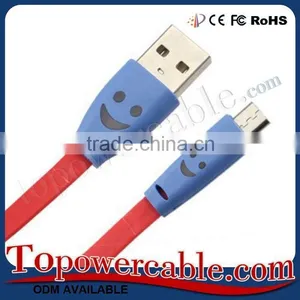 Super Speed Led Light Up Smiley Face Micro Usb Cable Flat For Samsung S7 thumbnail-2