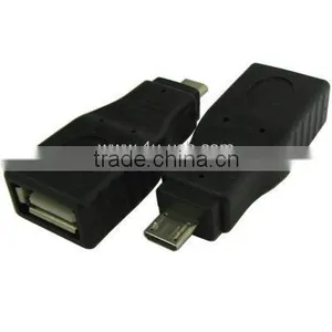 Black USB A Female to Micro USB 5 Pin Male OTG Adapter thumbnail-1