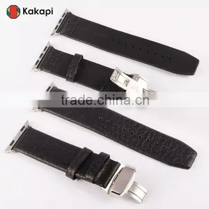 Kakapi Double Buckle Genuine Leather Watch Band Wrist Strap With Watchband Converter For 38MM Apple Watch MT-3914 thumbnail-4