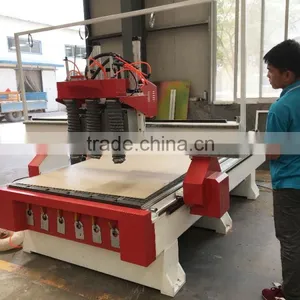 KC1325A-3S Wooden Door Manufacturing Machines CNC Router With 3 Air Cooling 4.5kw HSD Spindles for MDF Cutting Engraving thumbnail-1