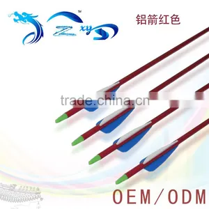 Custom 31" Aluminum Arrow Plastic Feather for 50-70lbs Compound Bow Red thumbnail-1