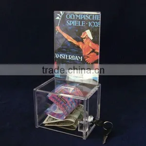 Various Sizes Acrylic Donation Box With Lock thumbnail-1