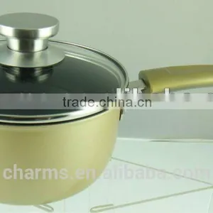 Charms Induction Cooking Pot Fabrication&stainless Steel Durm Shape Milk Pot With Glass Lid&Stainless Steel Cookware Quality Choice thumbnail-5