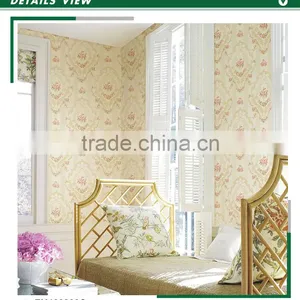 Discontinued Printing Embroidery Wallpaper, European Flower Wall Sticker for Background , Decorative Wall Sticker Pattern thumbnail-1