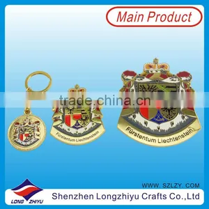 Gold Plated Custom Design Self Adhesive Metal Nameplates Key Chain Maker,zinc Alloy Casting Metal Emblem Label Plate thumbnail-1
