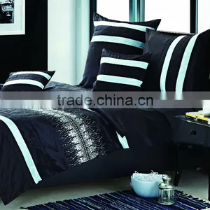 Black Color 100 Polyester Bedding Patchwork Comforter Set thumbnail-1