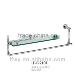 Cosmetic Glass Bathroom Towel Shelf Display Stand thumbnail-1