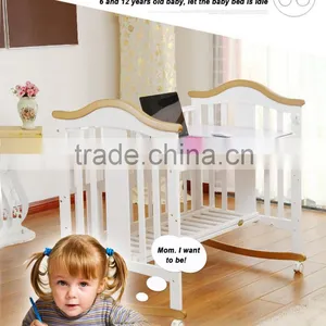 Baby Furniture Wood Children Bed Wooden Baby Cribs Pine Toddler Bed thumbnail-5
