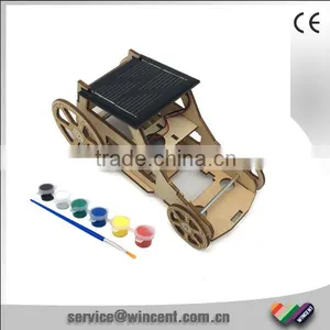 DIY Educational Kids Assembled Wooden Vechicle Solar Toys thumbnail-1