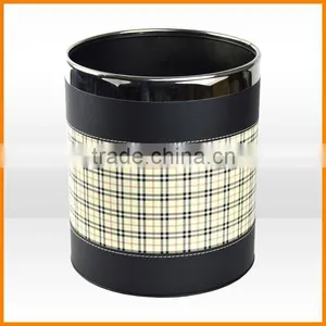British European Leather + Metal Paint Trash Barrels Creative Trash Container Shipping Stylish Rooms Bucket thumbnail-1