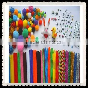 Factory Supply DIY Crafts Chenille Stems and Pompons Assorted Colors for Kids thumbnail-1