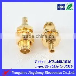 Reverse Polarity SMA Female Body With Male Pin Crimp Straight for 0.4D Cable Bulkhead thumbnail-1