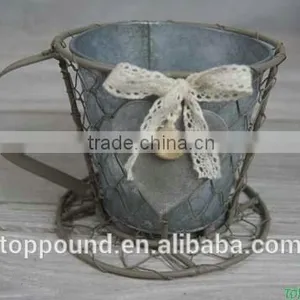 Cup and Saucer Decorative Metal Flower Pot thumbnail-4