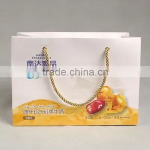 New Design Paper Hand Bag With Deep Space and Golden Handle for Health Protection Products thumbnail-2