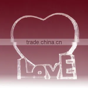 Heart Shaped Wedding Decor Iceberg Clear Blank Crystal in LOVE Design thumbnail-1