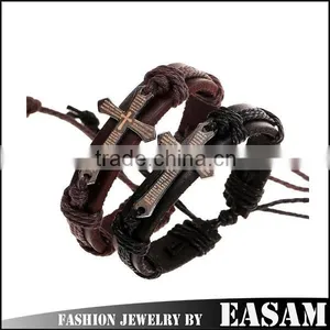 Black/brown Cross With Scripture Leather Bracelet,leather Bracelet With Cross thumbnail-1