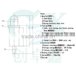 5.0mm Customize Gold Plating Pogo Pin Connector for Computer thumbnail-6
