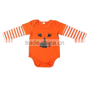 Newest Baby Girls Romper Yellow Striped Halloween Baby Girls Boutique Children Romper thumbnail-1