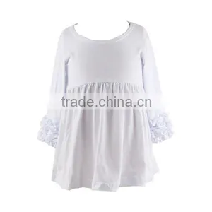 Infant Clothes Autumn Dress Wholesale Baby Remake Frocks White Skirt Icing Toddler Dress Ruffle Sleeve Dresses Girls thumbnail-1