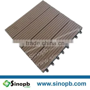 High Resistance to Moisture, Mildew Outdoor WPC Interlocking Decking Tiles, Plastic Base Composite Deck Tiles thumbnail-3