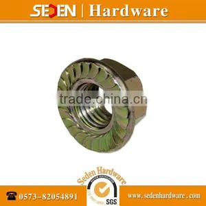 Yellow Zinc Plated Hex Flange Nut thumbnail-1