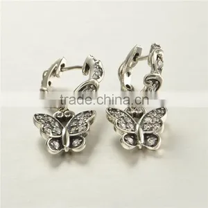 Handmade Latest Cute Girls Butterfly Earring Studs With Lot Of Gemstones thumbnail-2