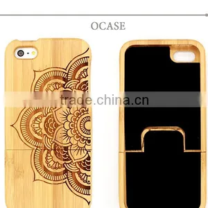 New Hot Sale! Buy Wood PC Mobile Case for Iphone 5 Wood Case With Laser Engraving Mandala Pattern thumbnail-2