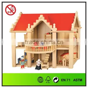 Hot Sale Good Wooden Toy Happy Family Doll House thumbnail-1