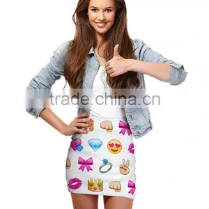 2015 Women Mini Skirt Emoji Sublimation Printing Pencil Skirt N20-5 thumbnail-1