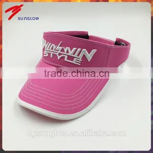 100% Cotton Twill 3D Embroidery Sun Visor Hats Ladies thumbnail-1