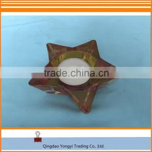 Star Shaped Glass Material With Tealight Candle/Paraffin Wax Candle For Home Decoration thumbnail-3
