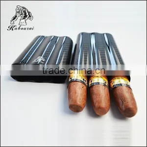 3K Twill Carbon Fiber Cigar Case Holder 3 Tube Portable High-end Humidor Gloss Finish Travel Cigar Holde thumbnail-4