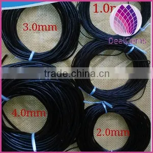PU Leather Cord ,1-5mm Round Black Leather Cord thumbnail-1