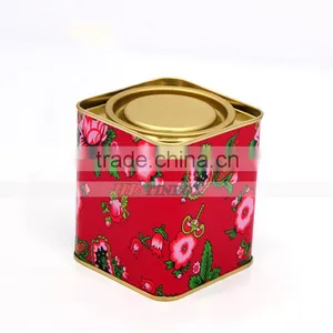 Small Vintage Storage Square Tea Tins thumbnail-1