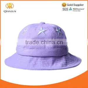 Embroidery Bucket Hat Terry Towel Toweling Custom Purple Bucket Hat thumbnail-1