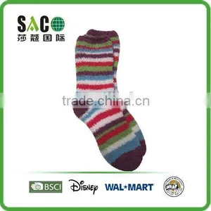 Various Contrast Color Stripe Fluffy Socks thumbnail-2