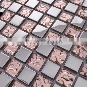 SMP06 Electroplate Wave Glass Mosaic Cute Mosaic for Wall Waterproof Bathroom Mosaic thumbnail-3