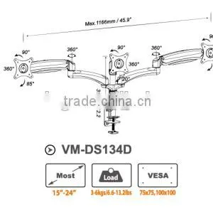 15"-24"stand Alone Lcd Monitor Vesa Monitor Stand Monitor Arm thumbnail-2