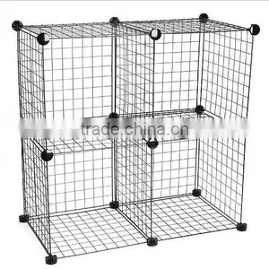 Metal Mesh Cube Storage Organizer With Wire Frame and PP Panel Mix-assemble(FH-WL0159) thumbnail-2
