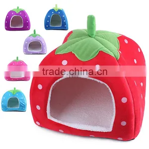 Comfortable Material Folding Kennel Strawberry Shape Design Dog Bed With Different Color and Size thumbnail-1
