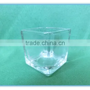 80ml Square White Glass Candle Wax Empty Jar thumbnail-1