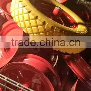 16 Inch Flat Free Wheel , Wheelbarrow pu Wheel 4.00-8 thumbnail-5