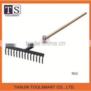 Garden Rake With Long Handle Steel Rake Leaf Rake thumbnail-1
