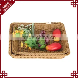 Wholesale Handwoven Rattan Storage Dough Proofing Poly Rattan Plastic Bread Basket thumbnail-2