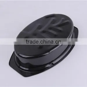 Best Kitchen Tool Oval Enamel Microwave Baking Pan With Lid thumbnail-6