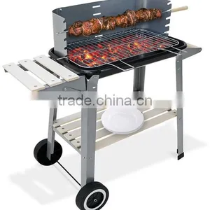 Large Enameled BBQ Grill Trolley thumbnail-5