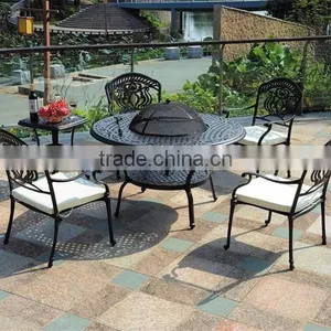 Bronze Bbq Table and Chairs Aluminium Garden Furniture thumbnail-1