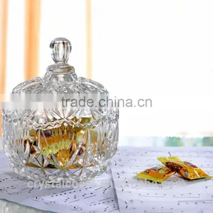 Wholesale Empty Candy Buffet Glass Jars; Cookie Sugar Bowl; Small Clear Glass Candy Jars With Glass Lids thumbnail-1