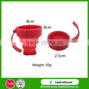 Portable Safe Reusable Silicone Collapsible Cup / Silicone Folding Cup thumbnail-2